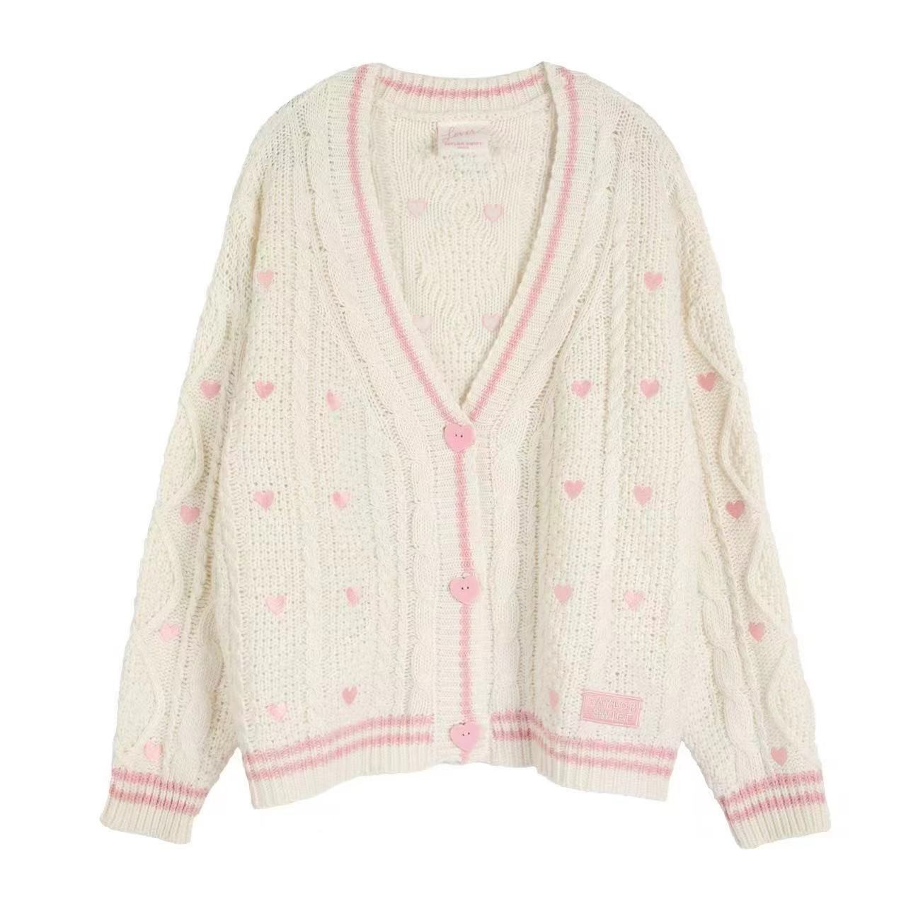 Taylor’s Embroidered Lover Sweater Long Sleeve Knitted V-neck