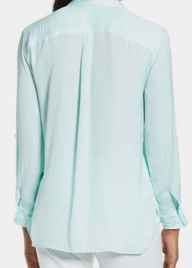 Vince. Women’s Green Jacquard-Dot Draped Sleeveless Blouse Top Size XXS