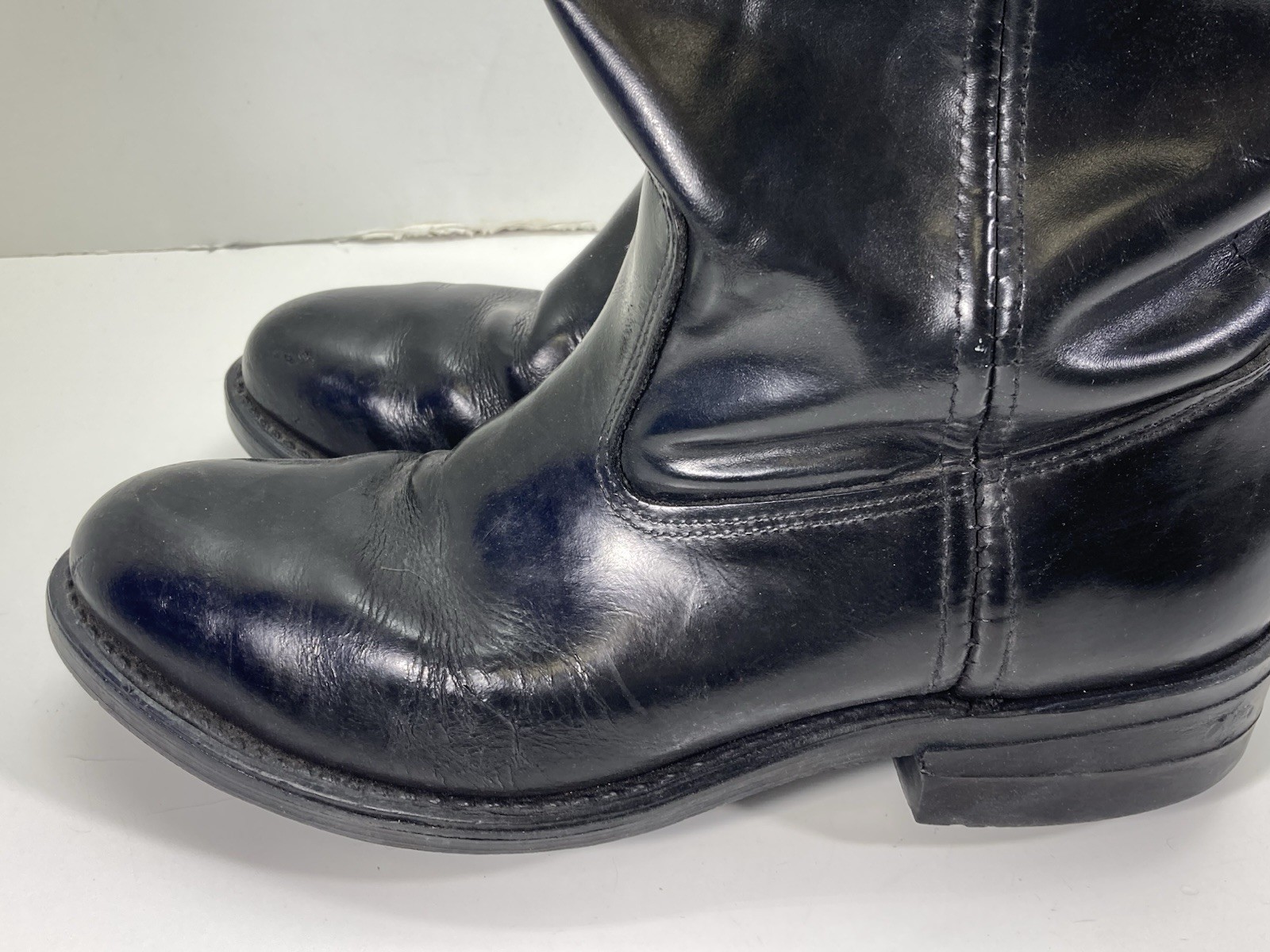 Iron Age Steel Toe Safety Roper Boots Men Size 9 EE Wide Black Leather Western