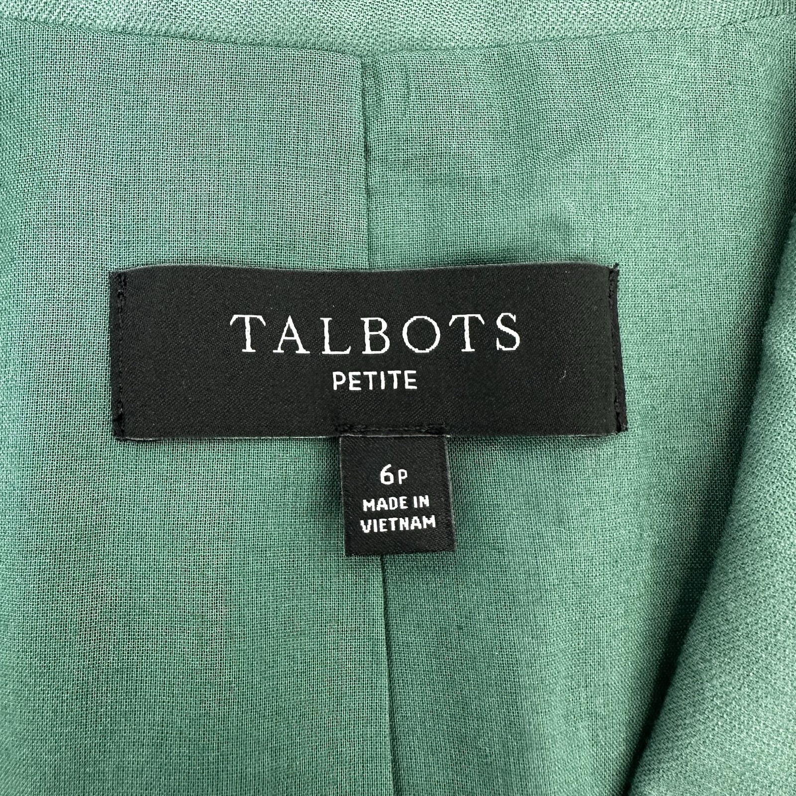 Talbots Petite Cropped Utility Jacket Green Safari Casual Blazer Spring 6P READ