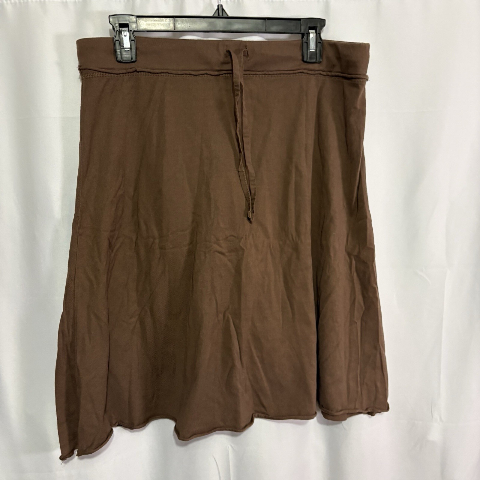 J.Jill 2 Pc Lounge Set Skirt Top Soft Knit Button Front Casual Travel Brown Med