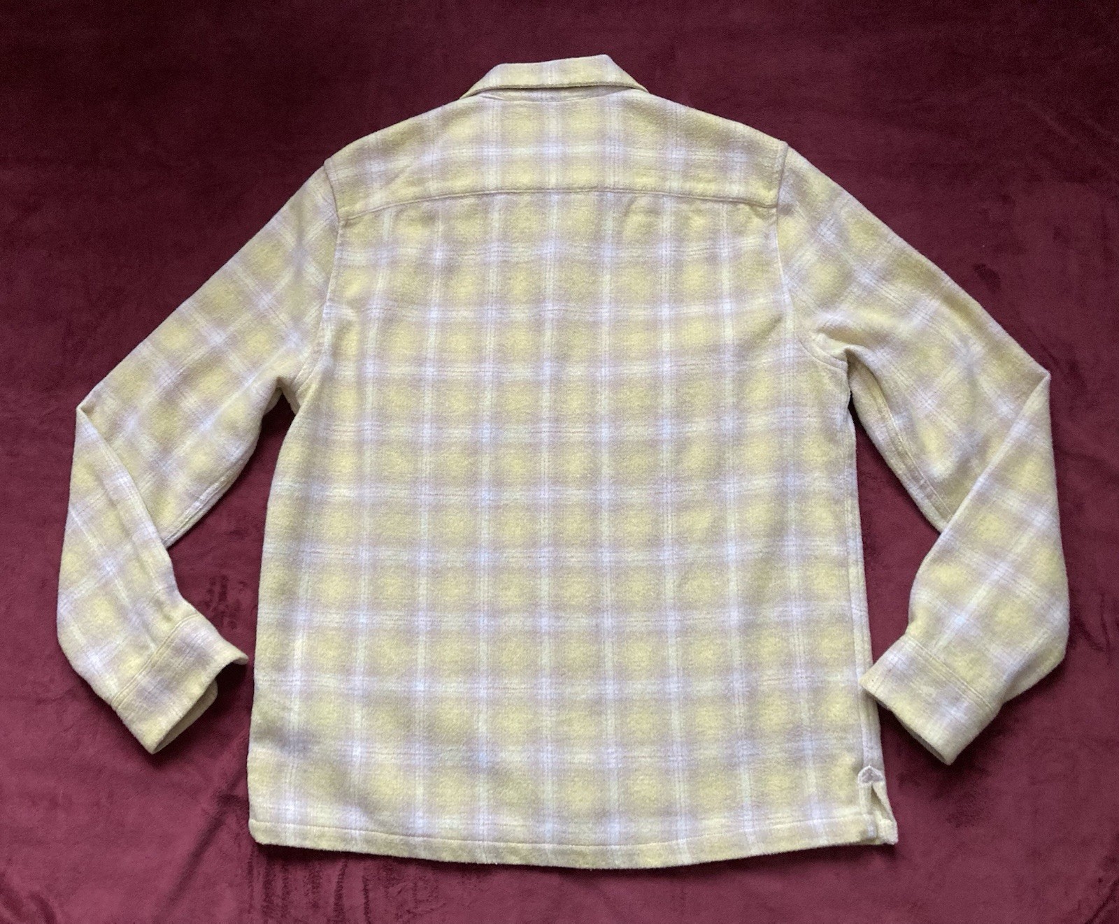 AllSaints Mens Flannel Shirt Shacket Plaid Winter Yellow Beige Pockets Size M
