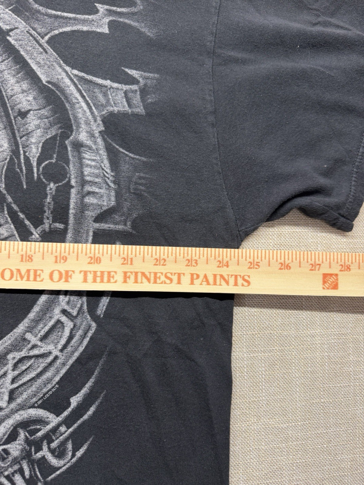 LIQUID BLUE 2001 XXL T-SHIRT DRAGON CATCHER BLACK SKULL TEE ALL OVER PRINT