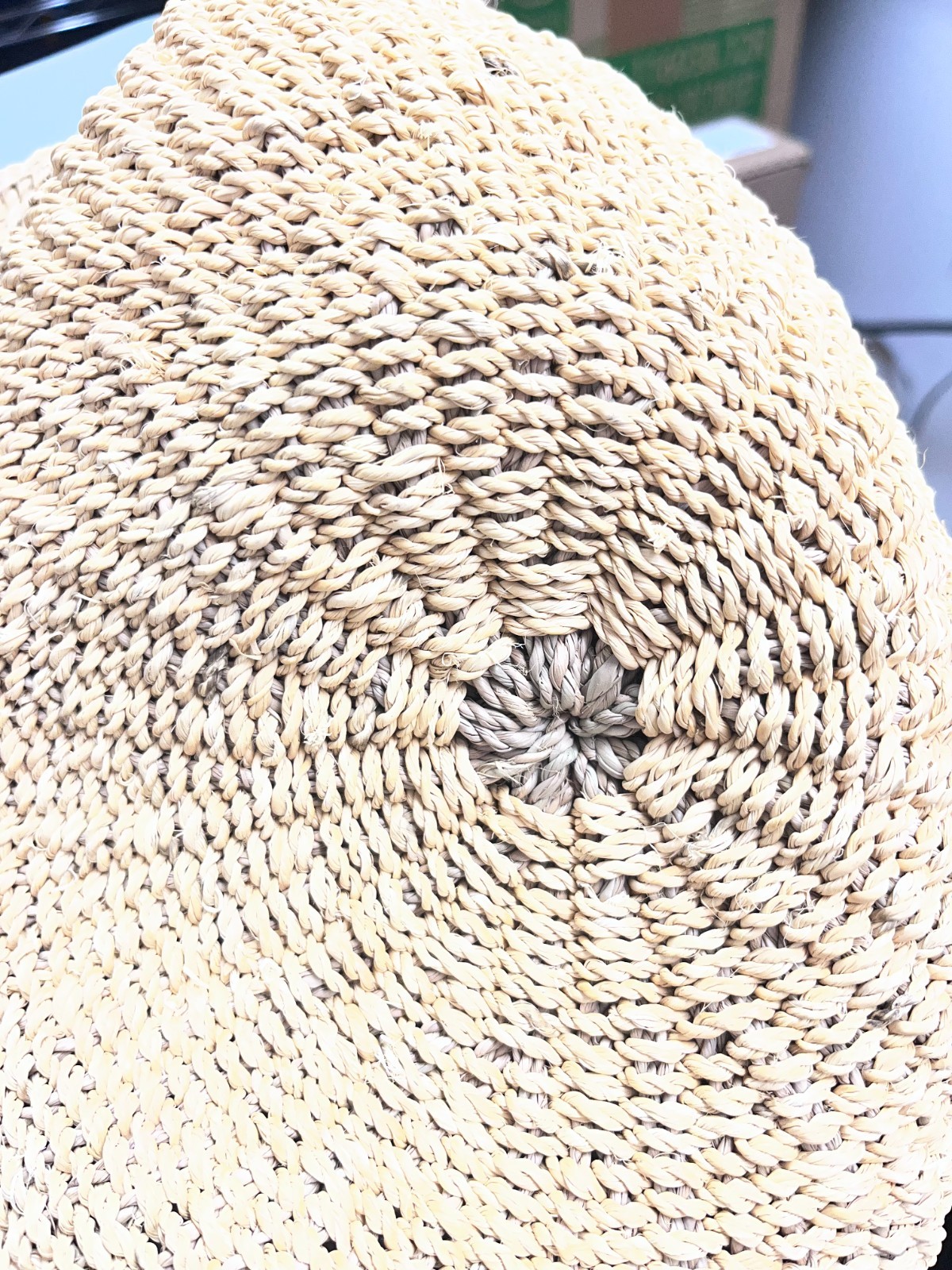 Womens Straw Tote Bag 12×9″ Leather Trim Summer Beach Shoulder Handbag 25″