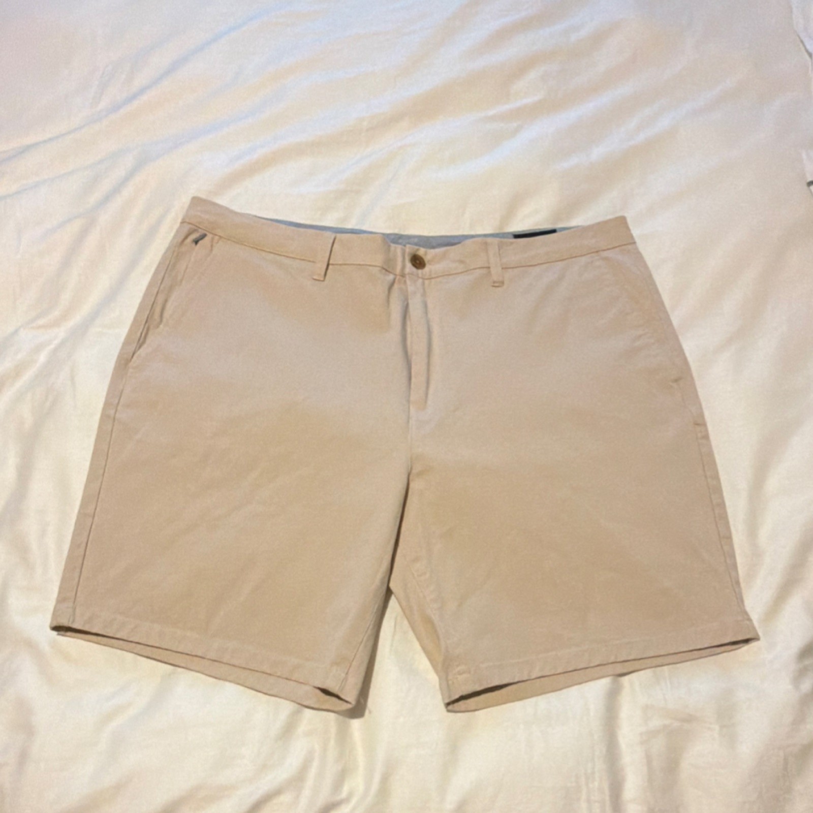 Bonobos Men’s Slim Chino Shorts Size 40 Beige Khaki 7” Inseam Flat Front