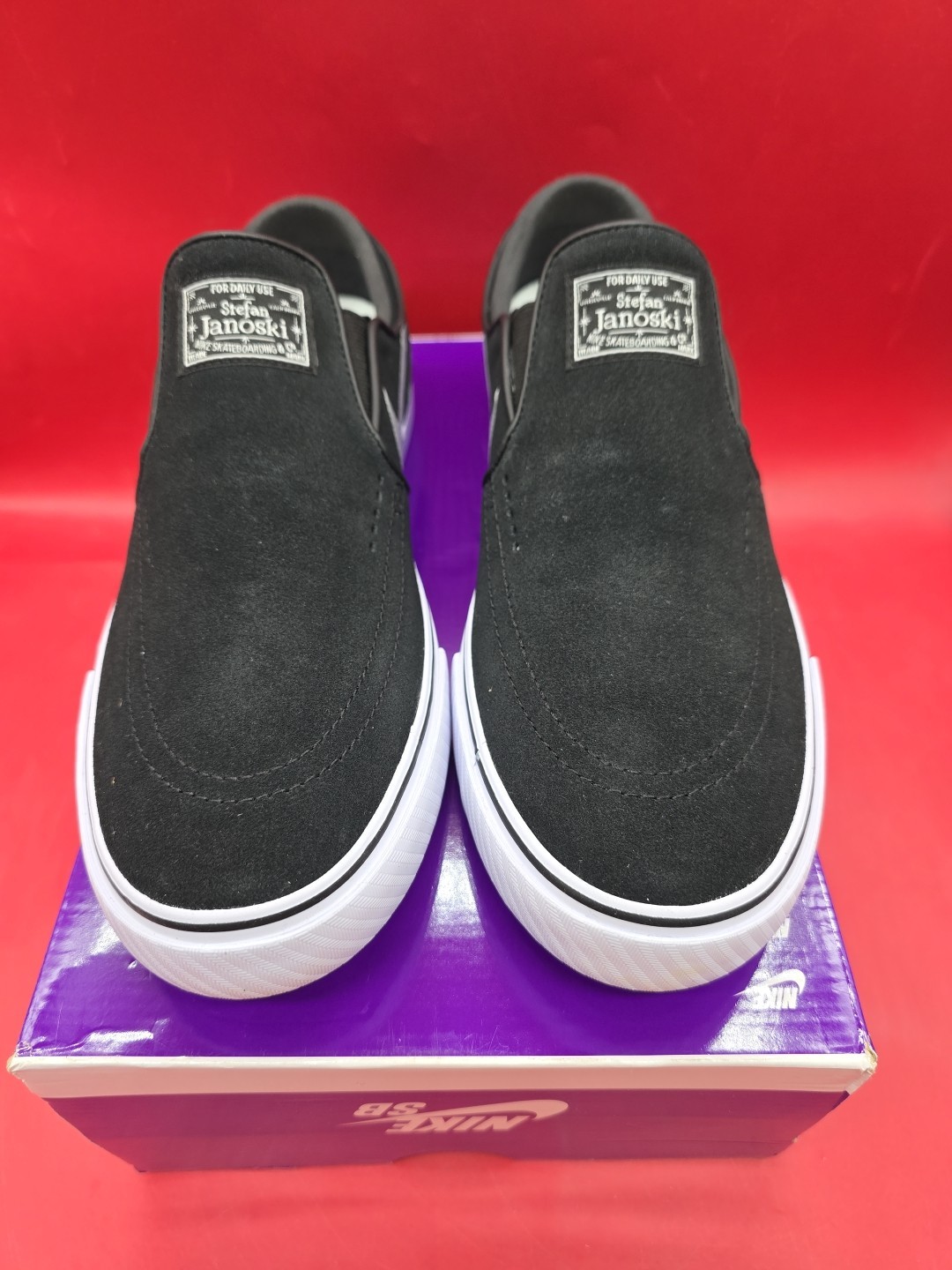 Size 9 – Nike Zoom Stefan Janoski+ Slip SB Black White