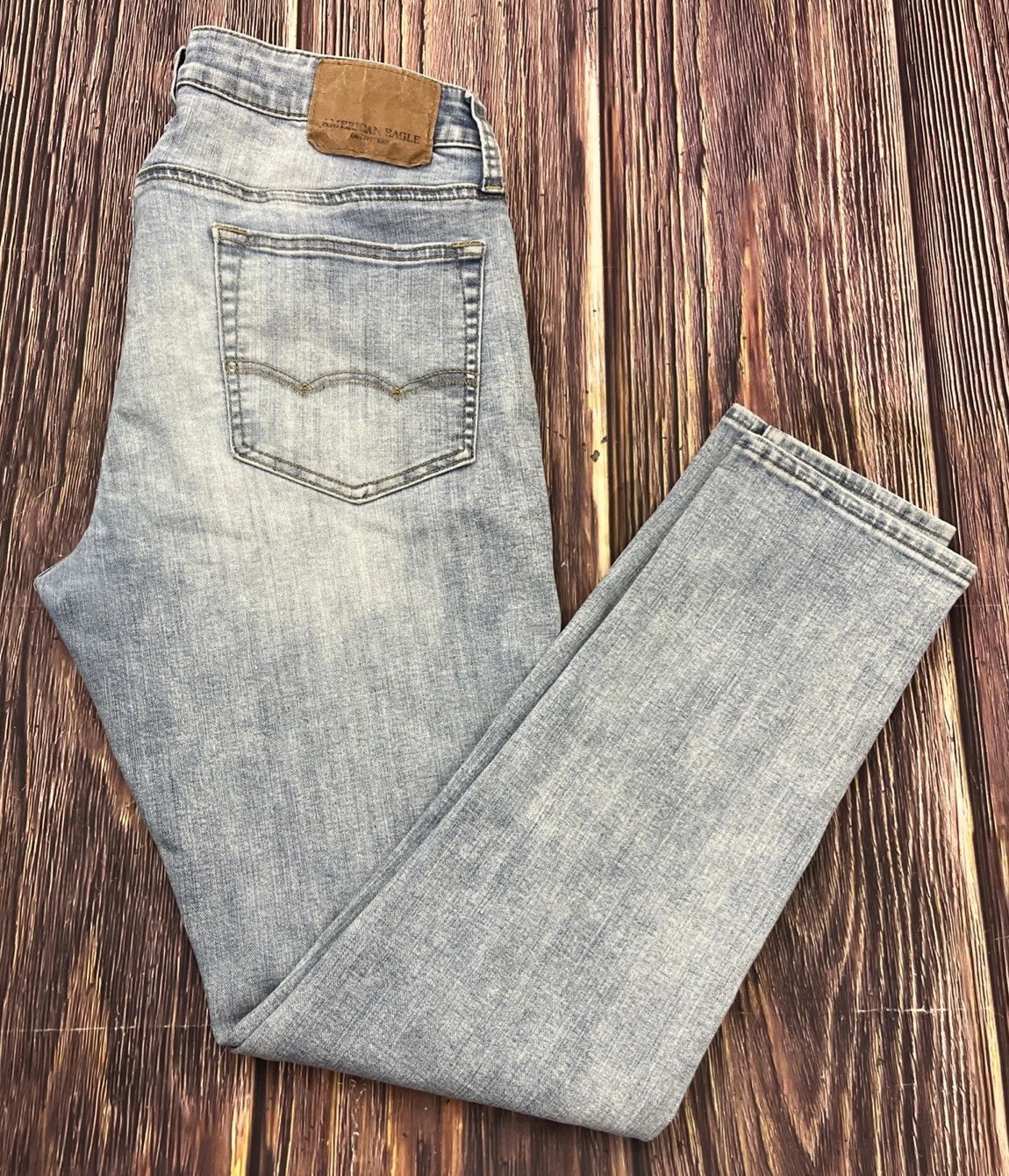 American Eagle Skinny Jeans Light Wash Extreme Flex Mens 34×32 (Actual 34×30)