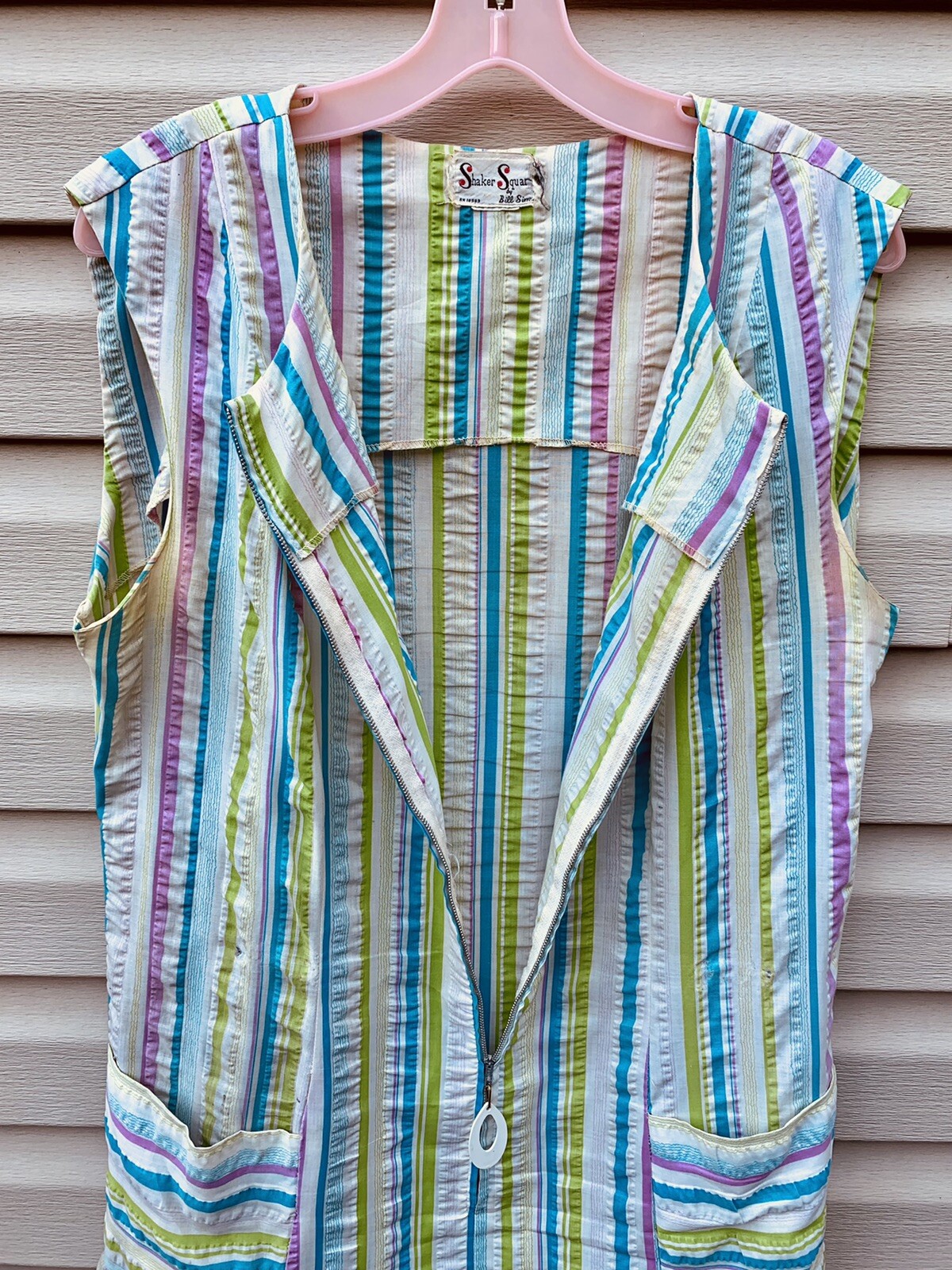 VINTAGE striped Shaker Square by Bill Sims Woman’s Dress