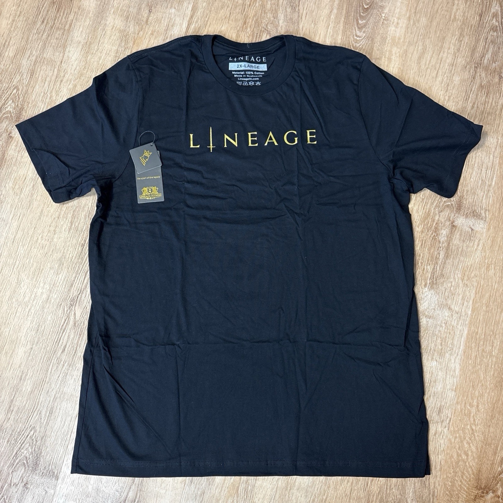 Lineage Atheletic Wear Black T Shirt 2XL 100% Cotton