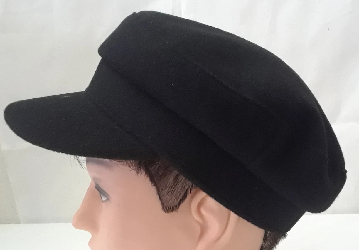 Newsboy Cap Classic Black Unisex Adjustable Satin Lining