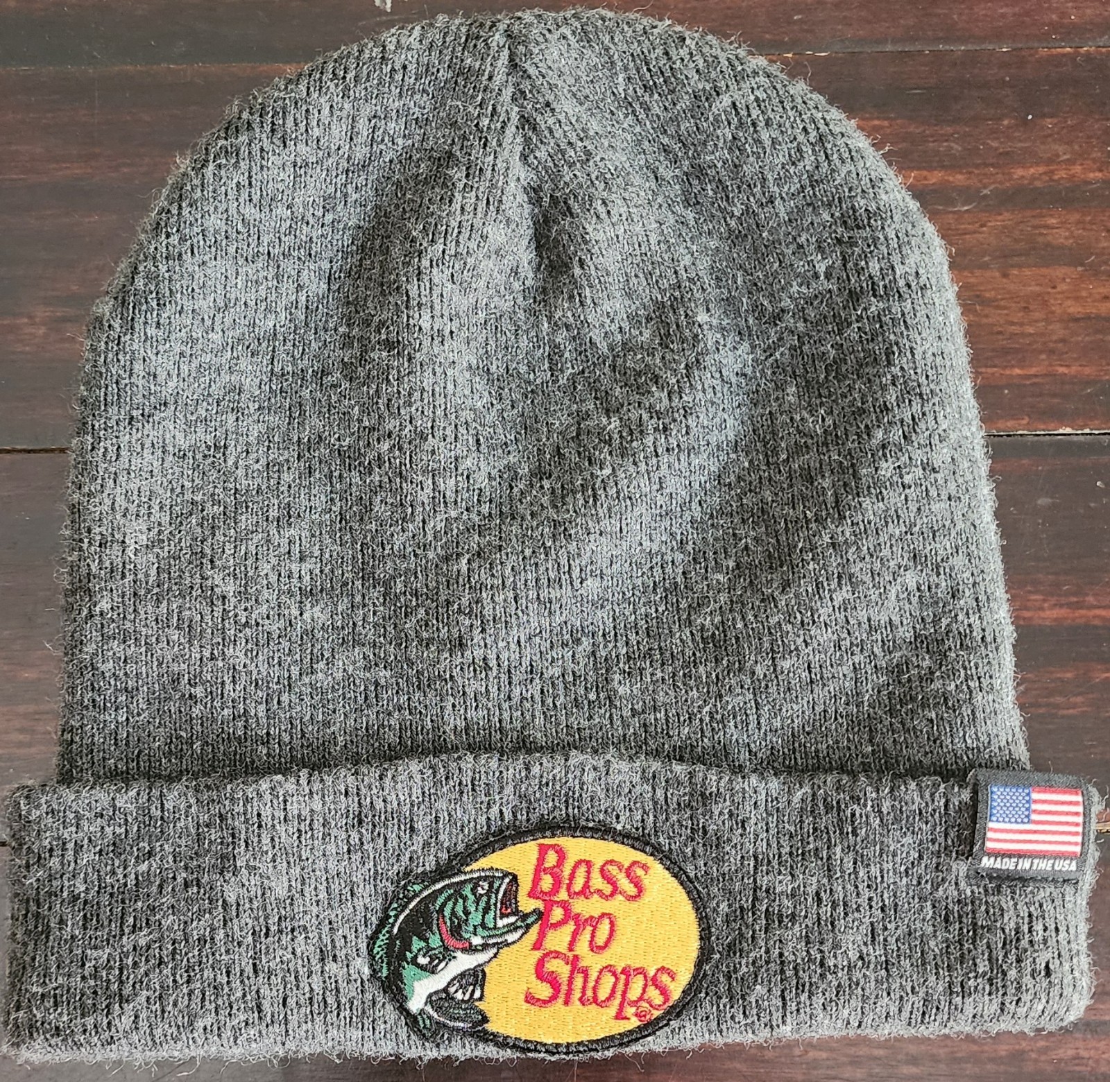 Bass Pro Shops Classic Logo Beaniel Gray Adult 100% Acrylic Camp Hike Hunt