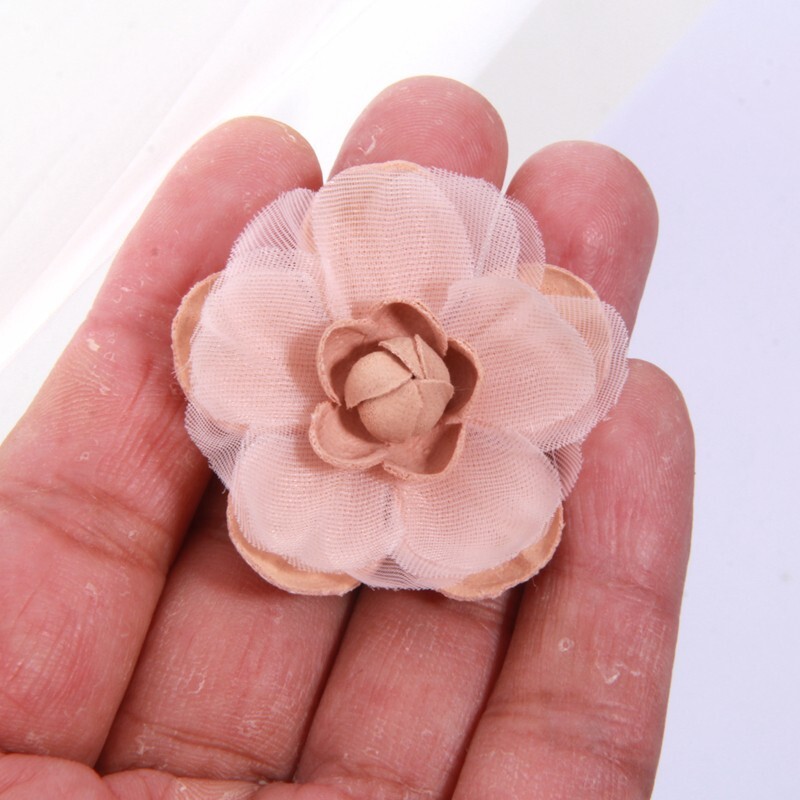 4cm Handmade Chiffon Multilayer Fabric Cored Flowers For DIY Hair Accessories Ha