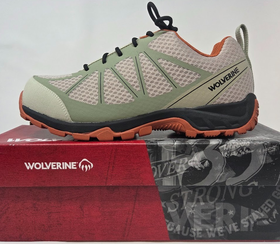Wolverine Amherst II 2 Men CarbonMax Toe Safety Work Sneaker Shoes Khaki 11
