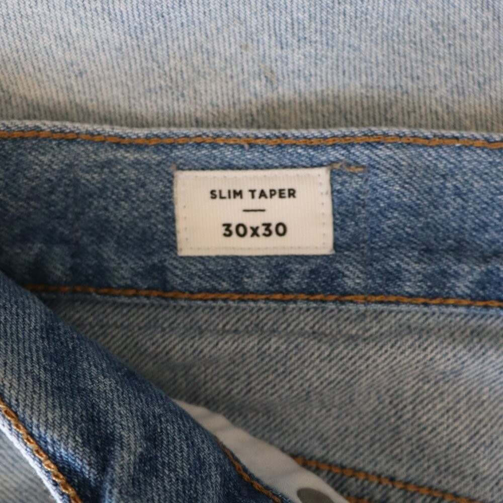 PacSun Men’s Sz 30×30 Blue Light Wash Stretch 5-Pocket Slim Taper Denim Jeans