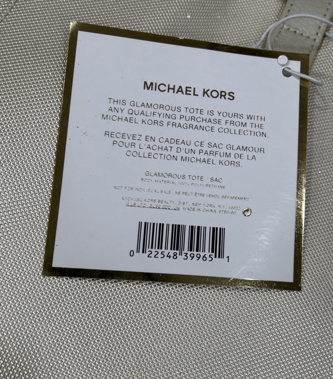 Michael Kors Gold Metallic Glamorous Glitter Large Tote Bag New! Beach Pool NWT