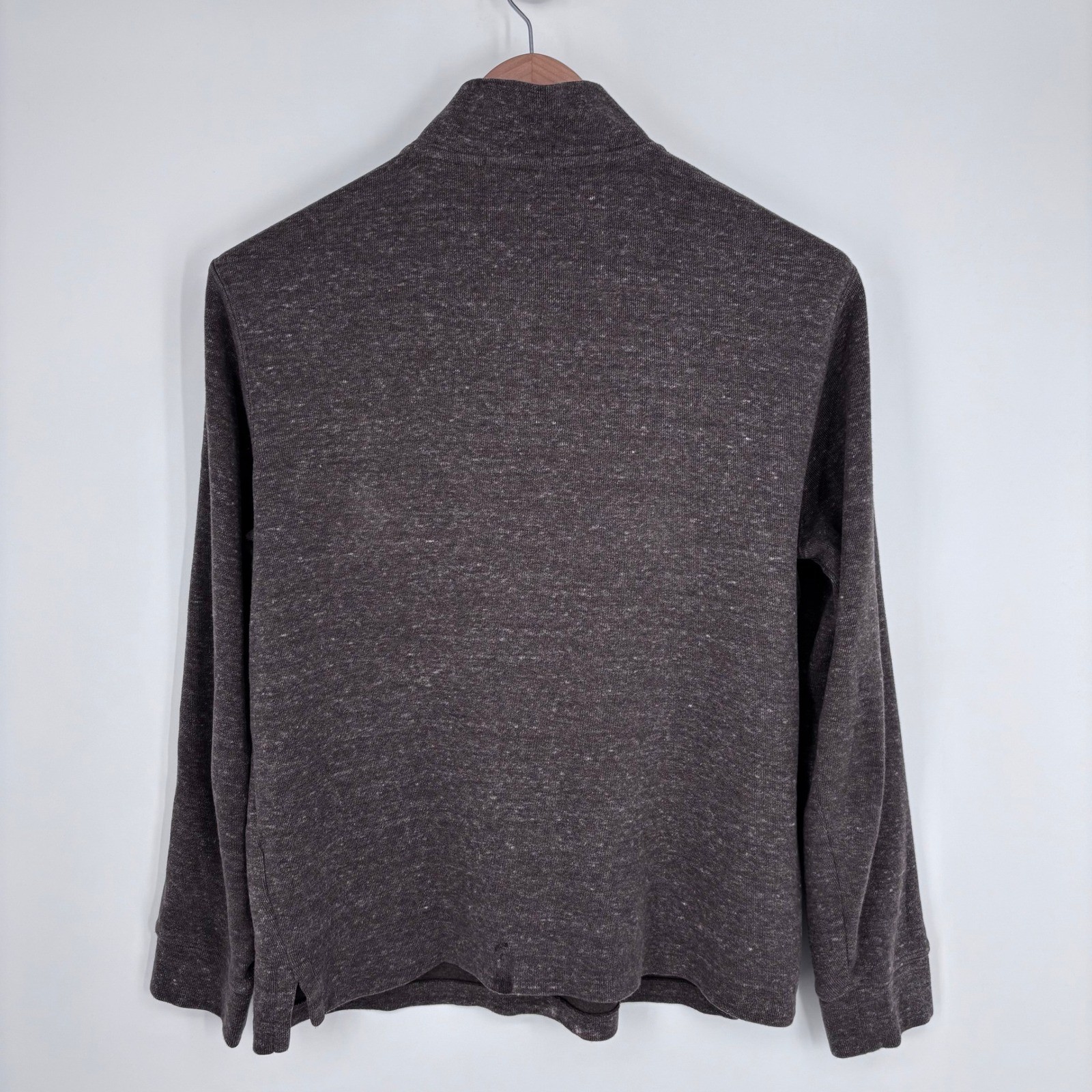 Polo Ralph Lauren 1/4 Zip Sweater Mens M Brown Marled Estate Rib Pullover Preppy