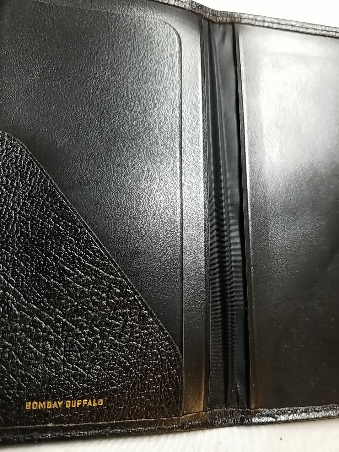 Black CHECKBOOK COVER Genuine Bombay Buffalo LEATHER Wallet Combo NEW