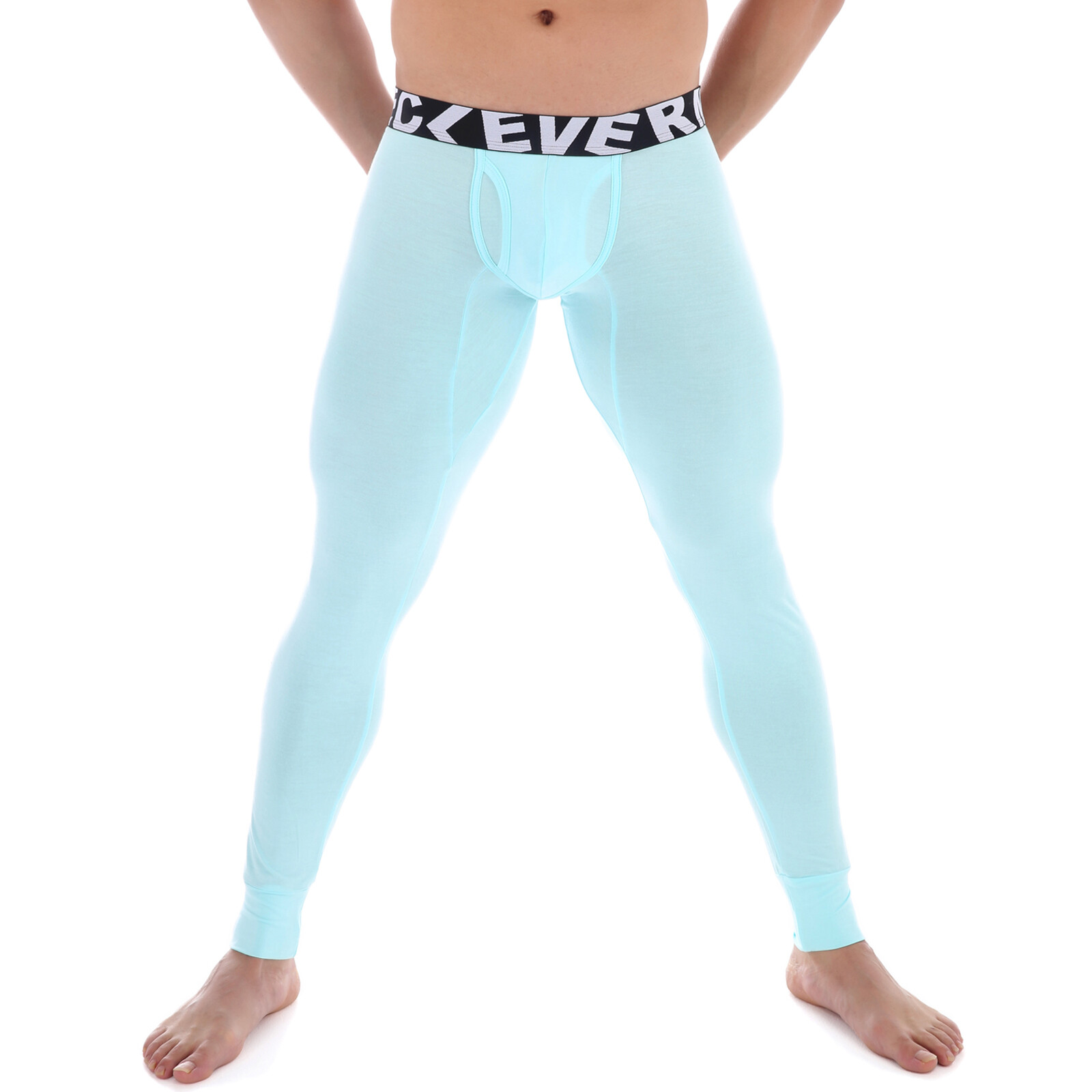 Men Long Johns Thermal Underwear Leggings Open Crotch Pants Pajamas Modal