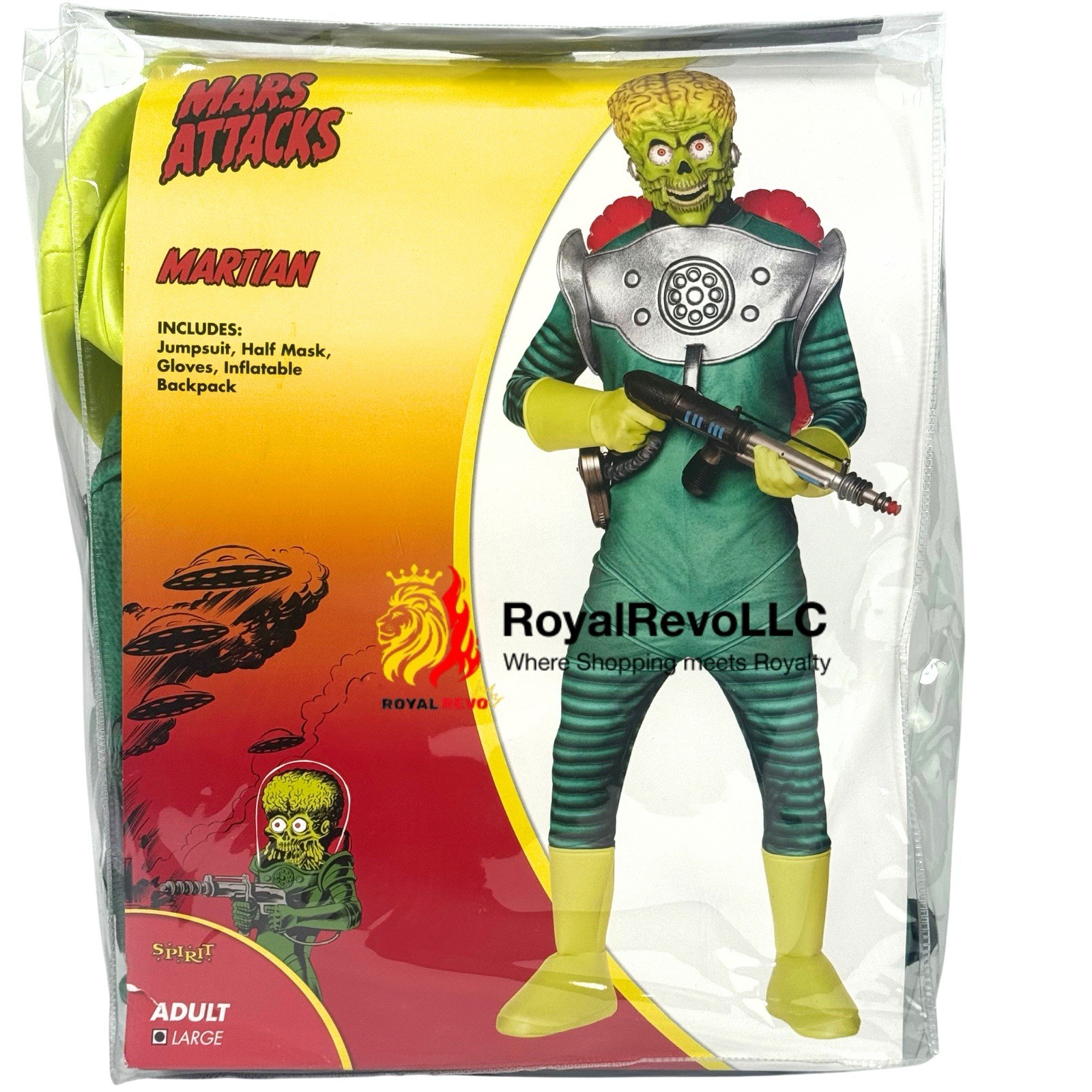 01751205 Spirit Halloween Adult Martian Jumpsuit Costume Mars Attacks Sizes Vary