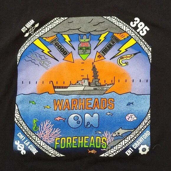 US Navy Graphic Warheads on Foreheads 395 Custom T-Shirt Size M