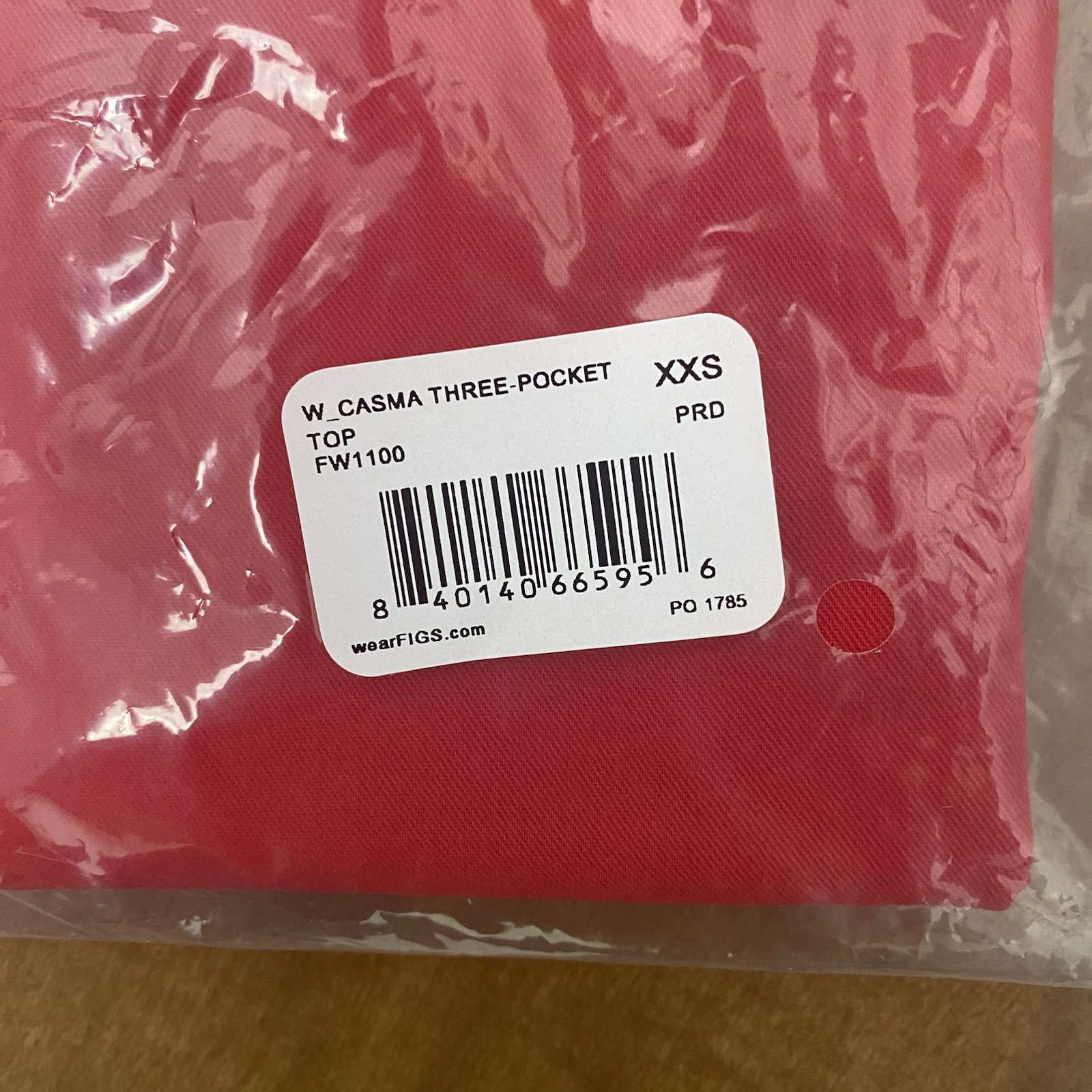 Figs Womens scrub set Pop Red XXS Casma Top and you choose XXS-P/T Bottoms