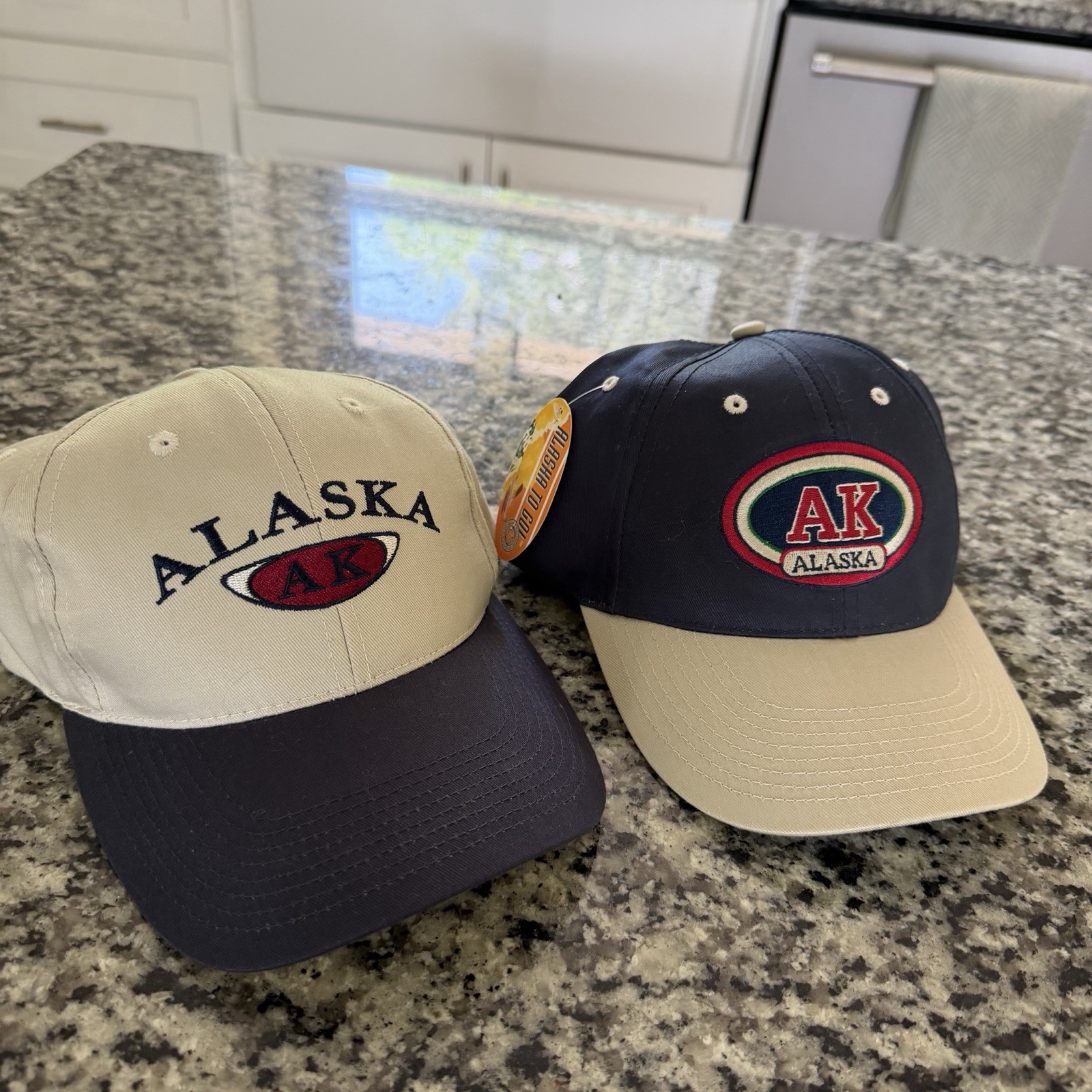 TWO NWT Alaskan Headwear Co. Colorblock Embroidered Snapbacks 100% Cotton