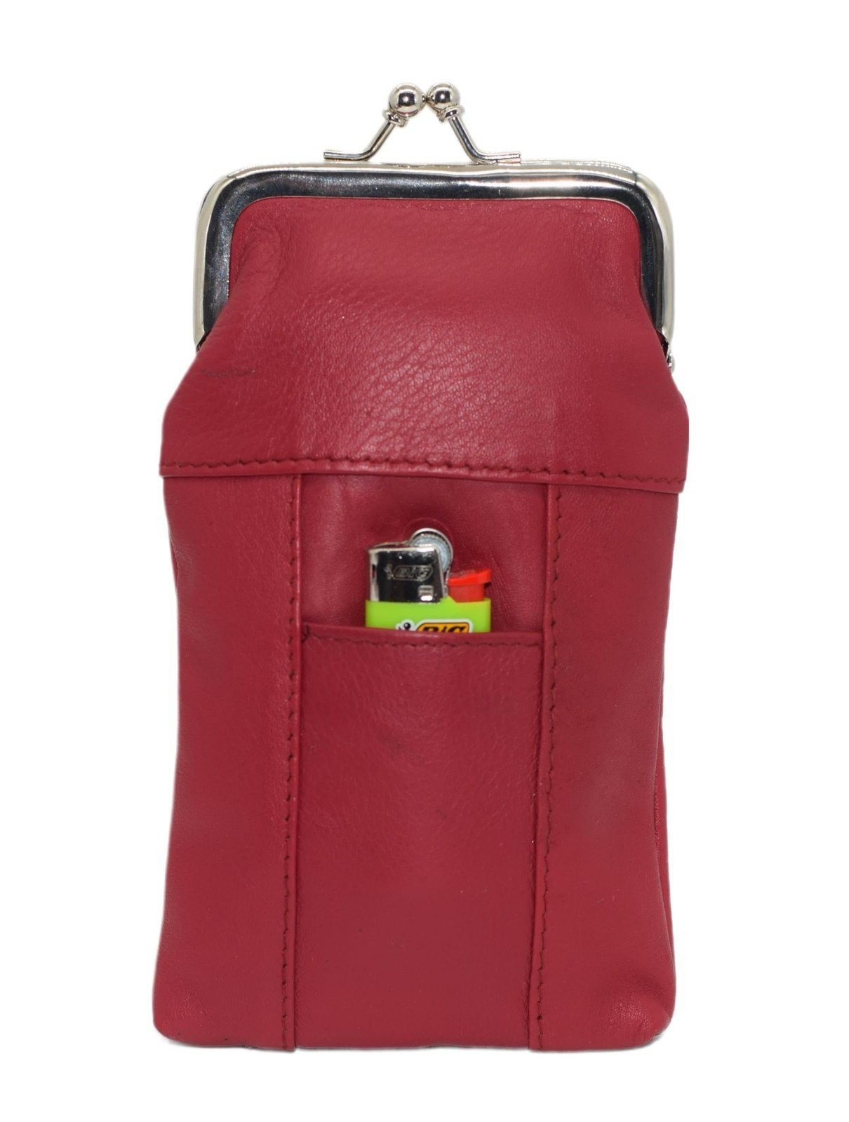 Genuine Leather Cigarette Case Holder Slim Pack Regular or 100’s & Lighter…