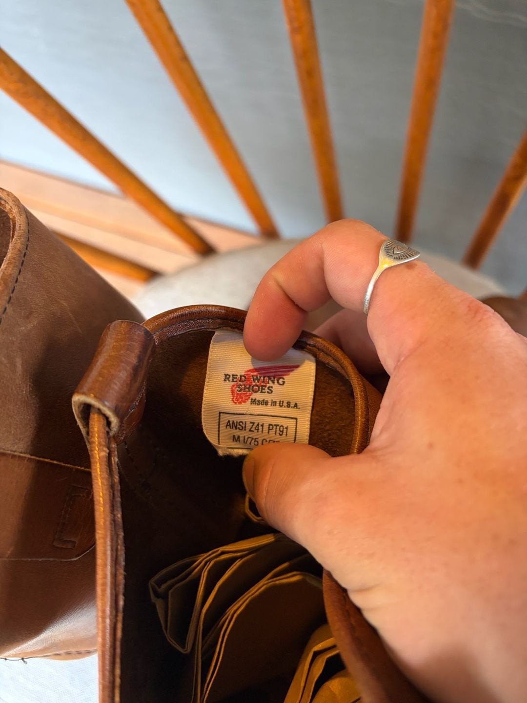 Red Wing Pecos Brown Leather Pull-On Western Work Boots Model 593