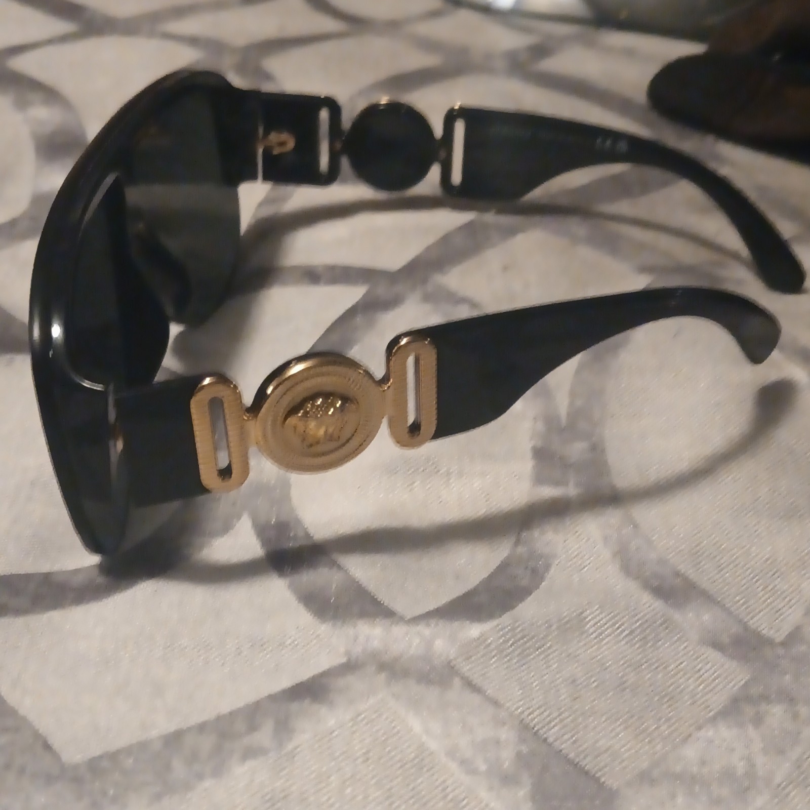 Versace MOD. 4331 Aviator Sunglasses Black Plastic Frame Gray Tinted 140mm
