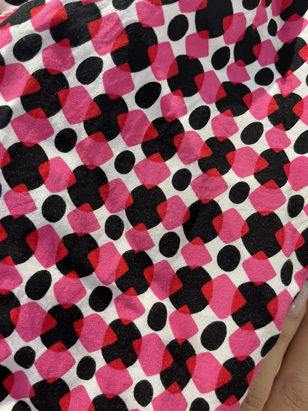 Crown & Ivy Pullover Top Tunic Large Long Sleeve Pink Red White Black