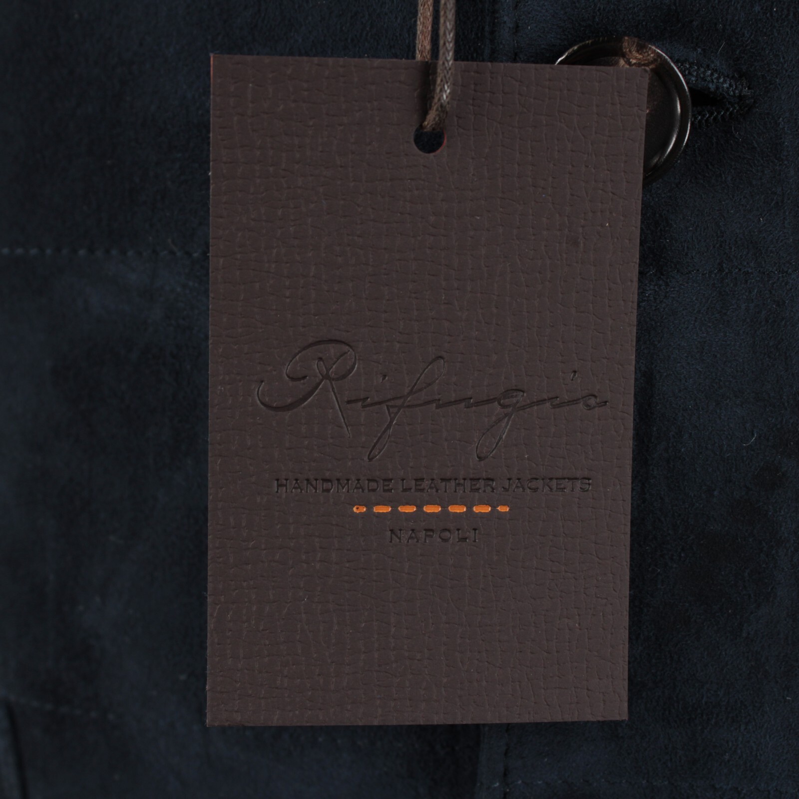 Rifugio NWD Vest / Bodywarmer Size 50 (Medium US) In Navy Blue Suede Handmade