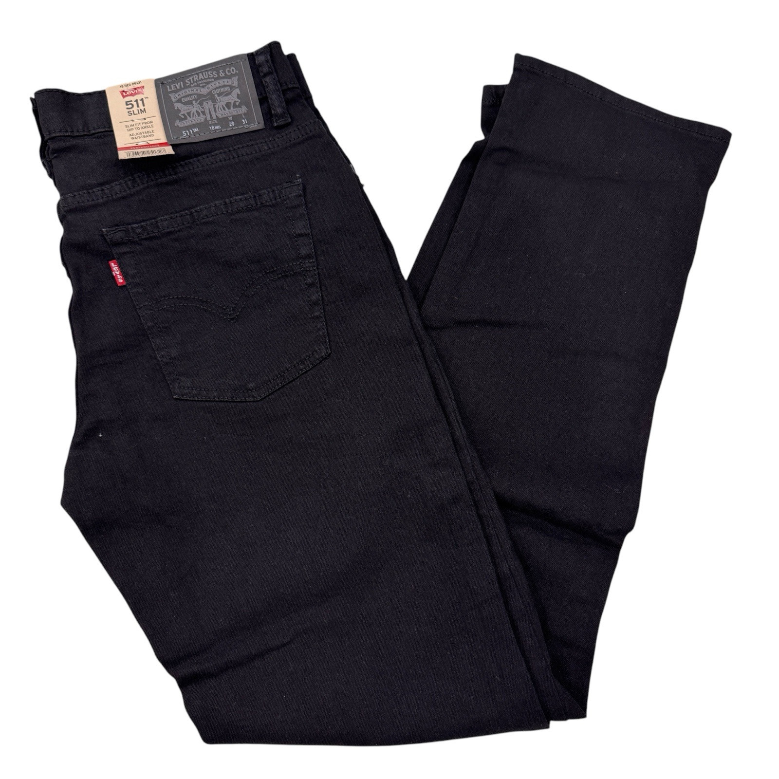 LEVI’s ~ 511 Slim-Fit Performance Black Jeans ~ Boy’s 18 29×31