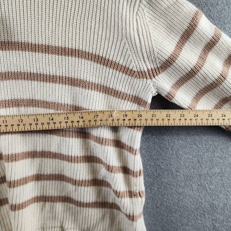 Three Dots Abigail Striped Crewneck Sweater Women’s XL Sugar Swizzle Stripe L/S