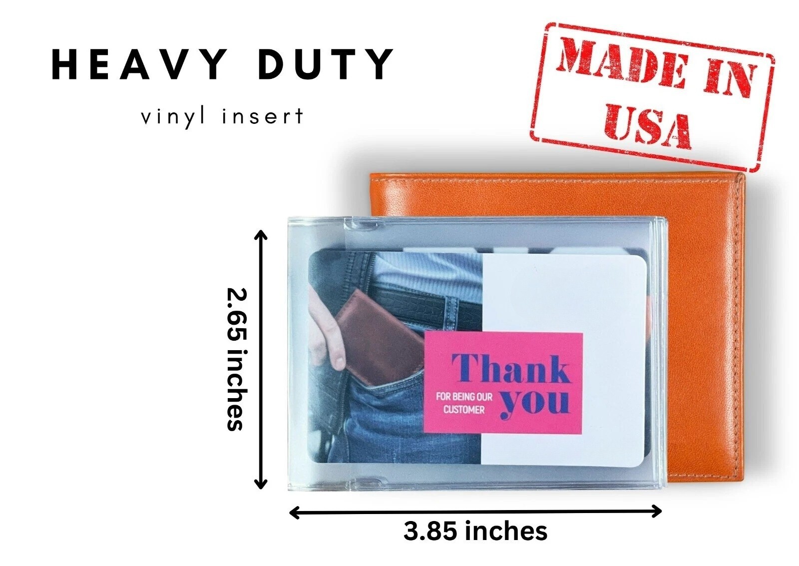 Plastic Wallet insert Set of 2 ID-Card Picture holder for mens 6Page MADE IN USA