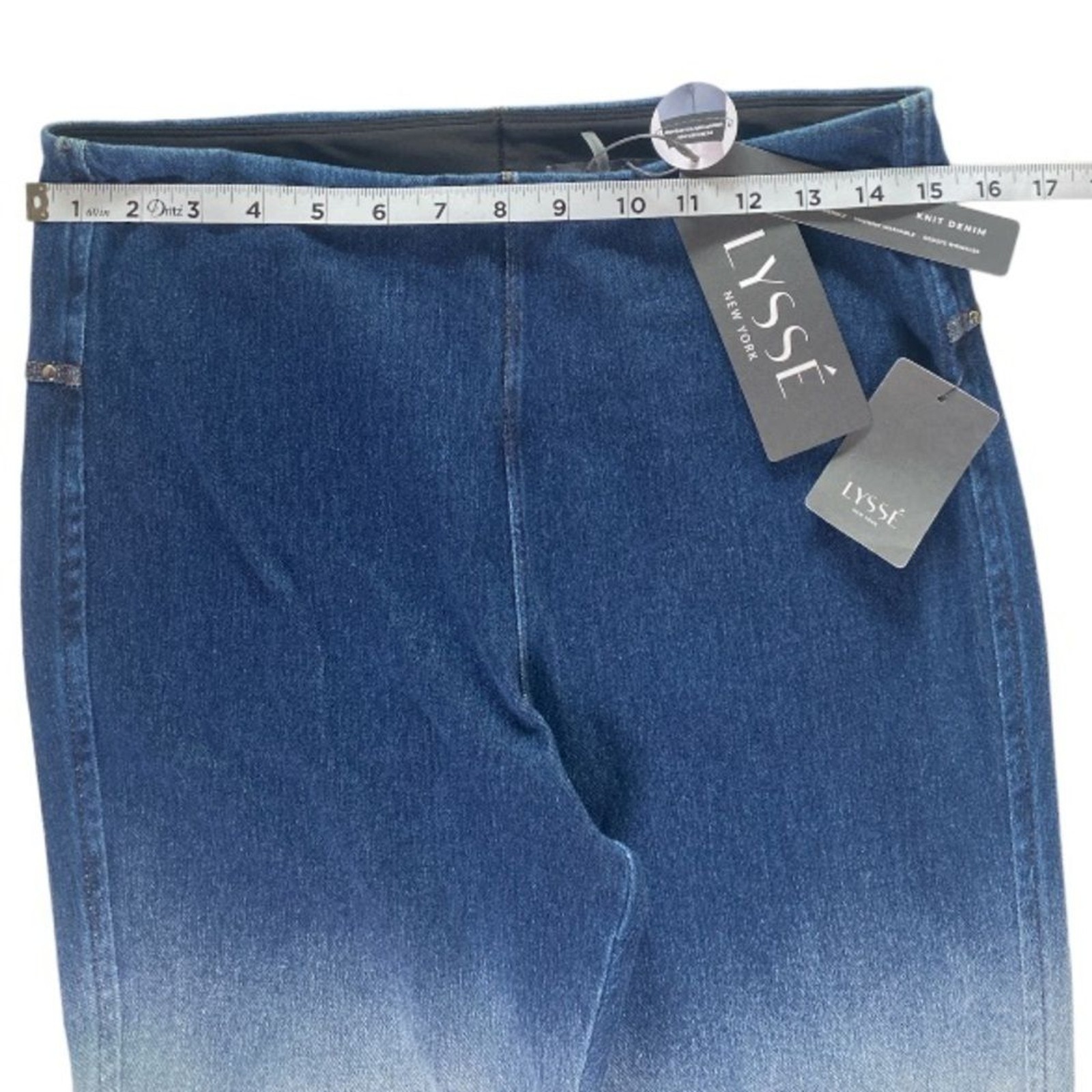 LYSSE white to blue ombre lightweight denim // Wms L