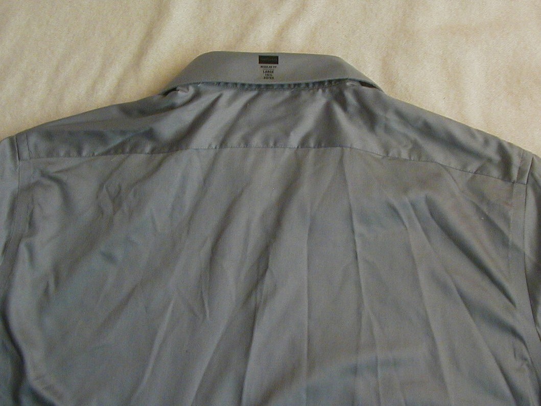 NWT Van Heusen Gray Lux Sateen Long Sleeve Shirt Size 16 1/2 32/33