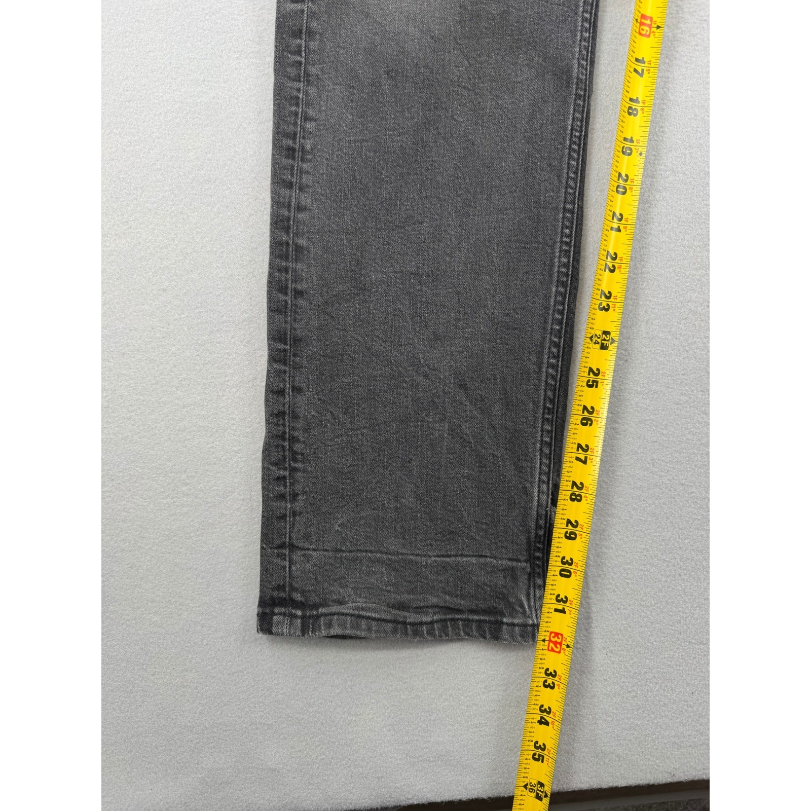 Levis 505 Regular Fit Jeans Mens 36×34 (36×32) Faded Black Straight Leg Denim