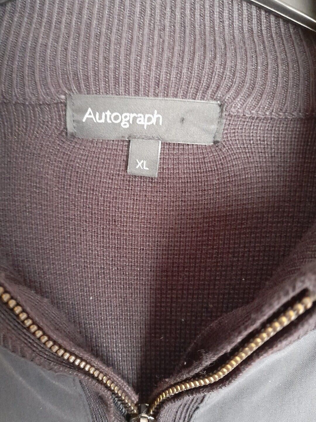 M&S Autograph Jumper Jacket Mens XL 44″/46″ Chest Navy Full Zip Size Extra Large