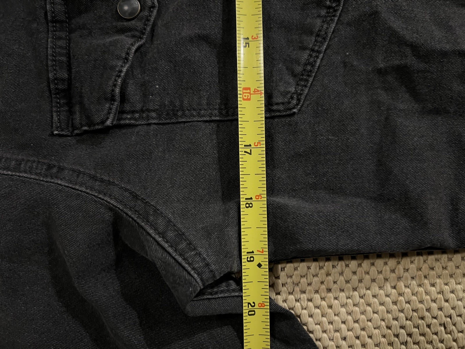 Wrangler Western Pearl Snap Denim Shirt Mens Small Black Long Sleeve