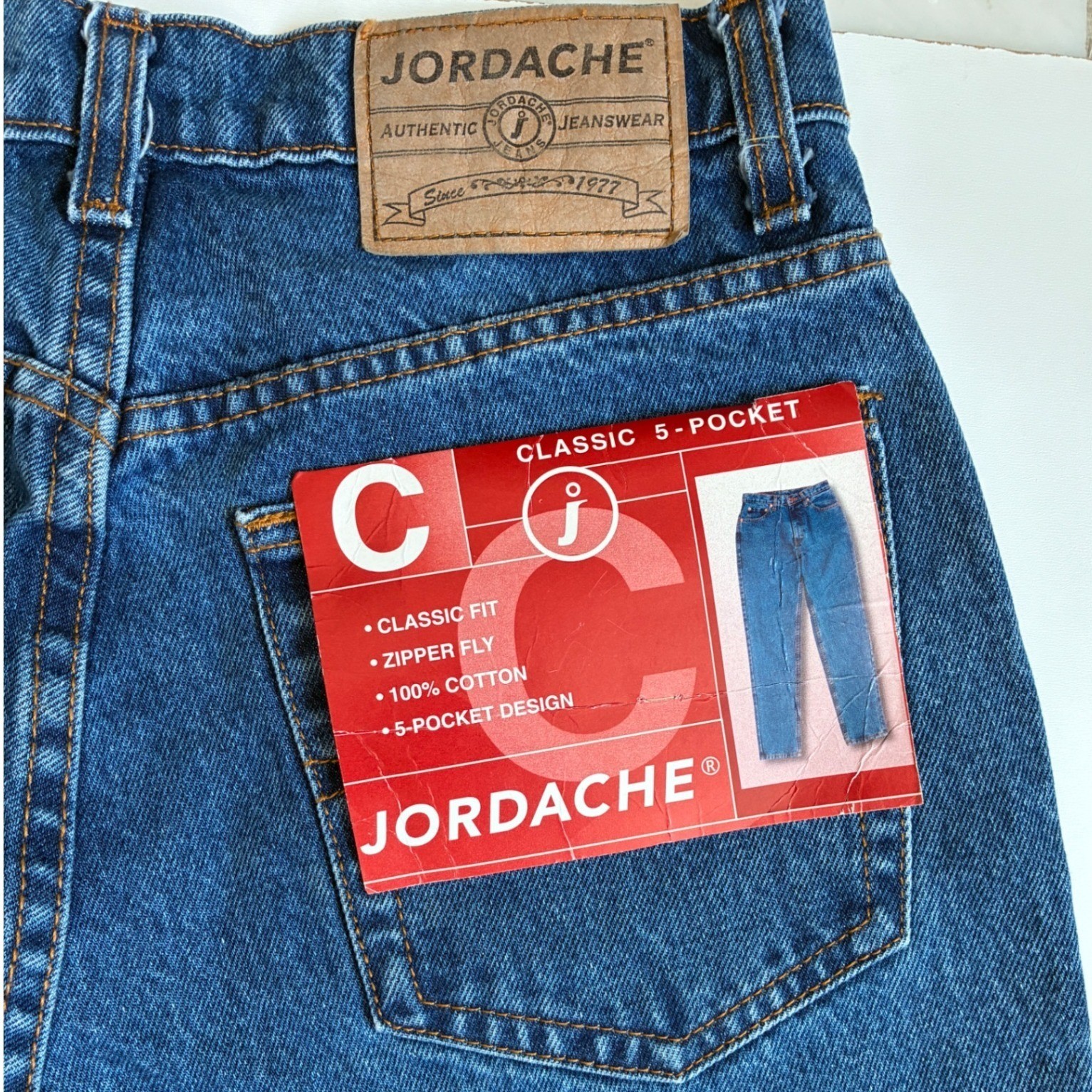 Jordache Vintage High Waist Classic Fit Straight Leg Blue Jeans 100% Cotton 9/10