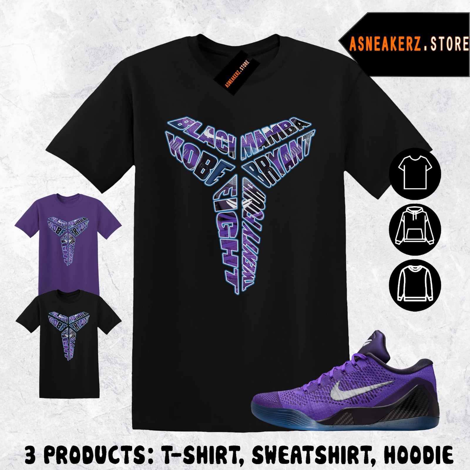 Shirt Matching Kobe 9 Elite Low Moonwalker Match Sneaker Sheath Mamba Mentality