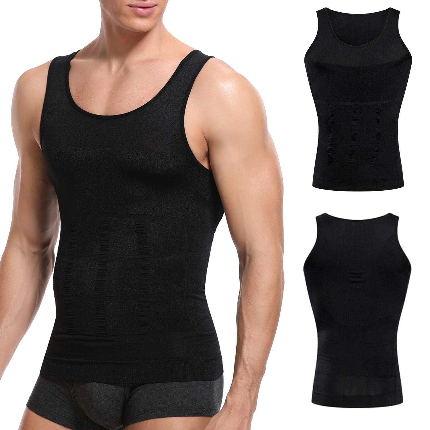 Men’s Compression Shirts Shapewear Vest Body Shaper Abs Abdomen Slim Tank Top