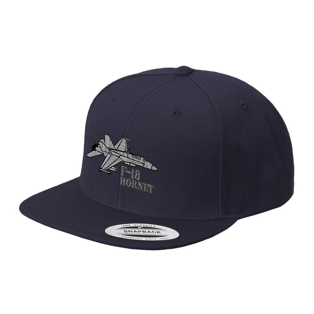 F-18 Hornet Aircraft Name Embroidered Flat Visor Snapback Hat