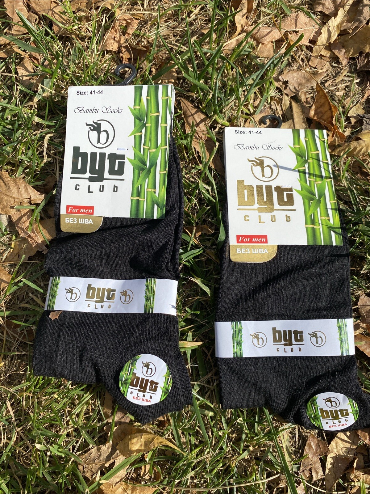 Byt Club 2 Pairs Men Bamboo Sneaker Socks Over Ankle Stocking Black 41 to 44 New