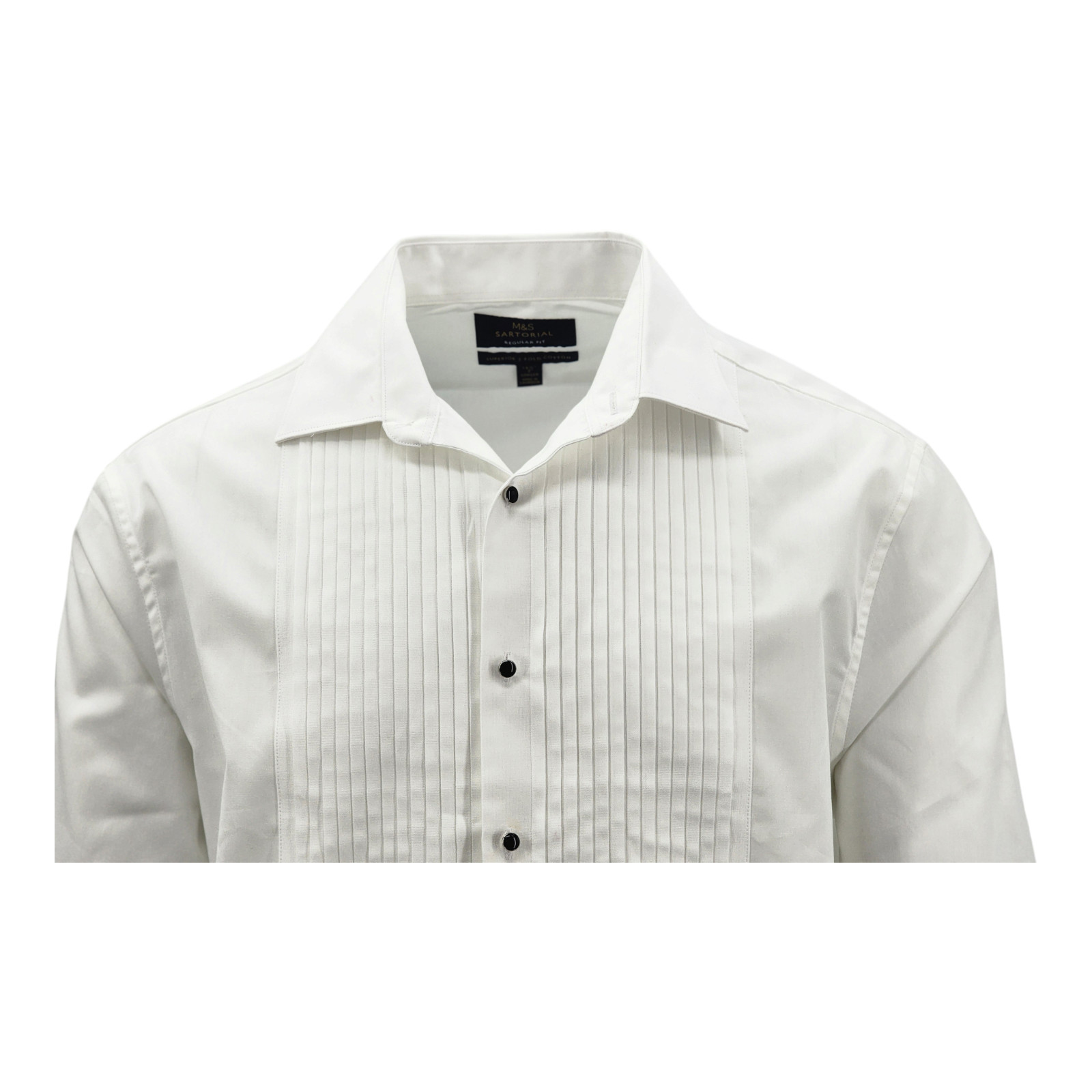 M&S SARTORIAL Regular Fit Luxury Cotton Double Cuff Dress Shirt Mens RRP £45.00