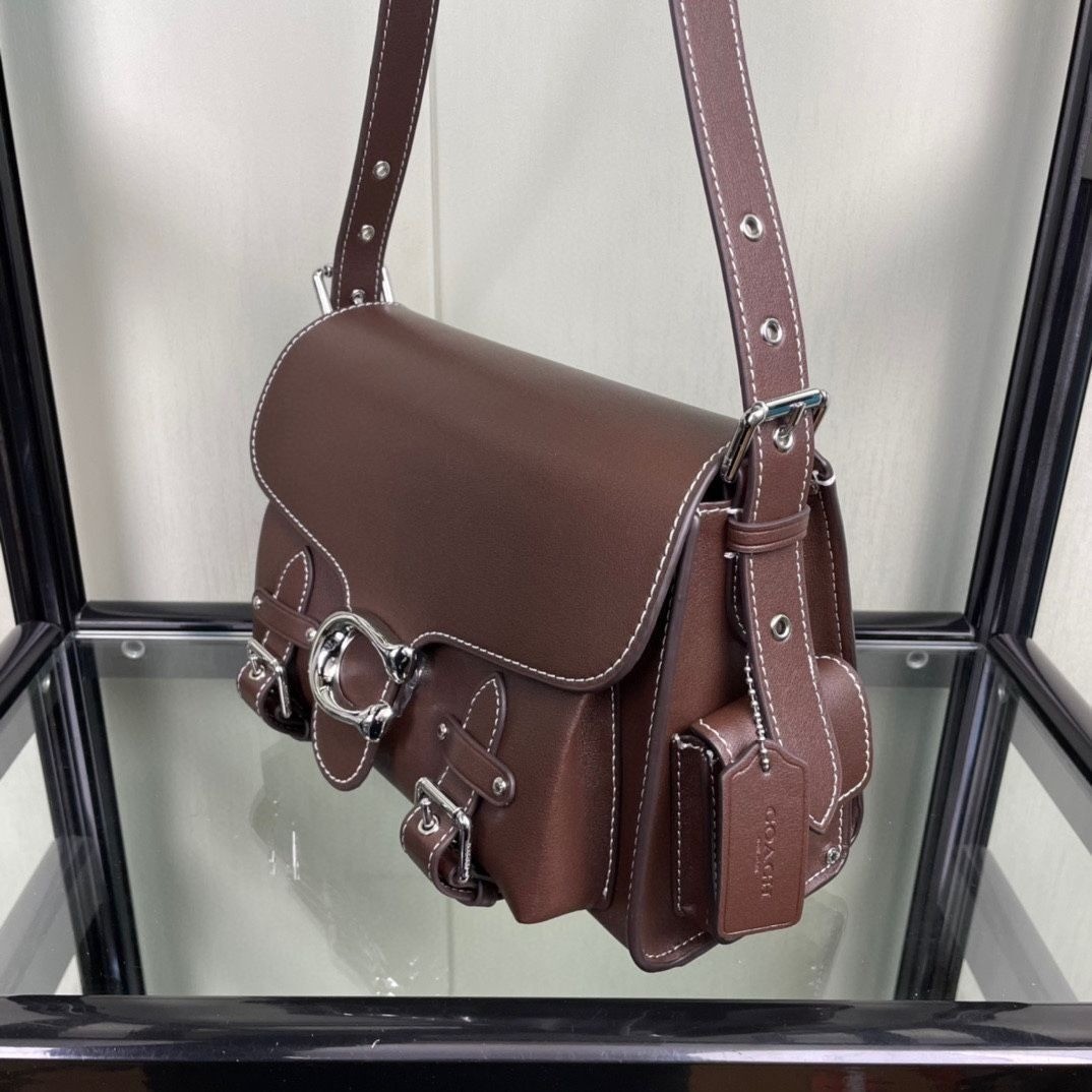 COACH Cargo Soft Tabby Leather Shoulder Bag Maple CT721 Outlet NEW