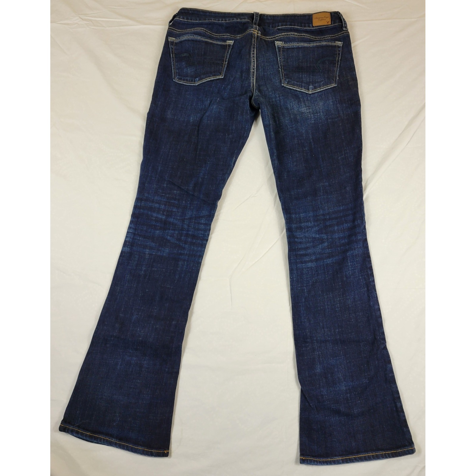 American Eagle Skinny Kick Jeans Womens 12 Reg Dark Wash Sequin Pocket Stretch