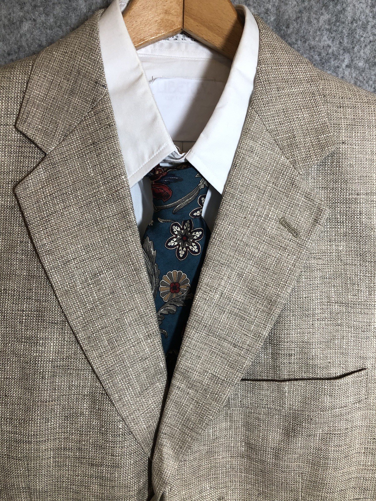 Towncraft Blazer Mens 40R Tan Silk Tweed Sport Coat Jacket Business Casual