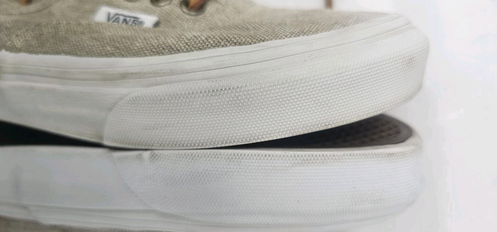 Vans Authentic Slim Washed Canvas Cream Tan Sneaker Women 5 Men 3.5 VN-0QEVC7T