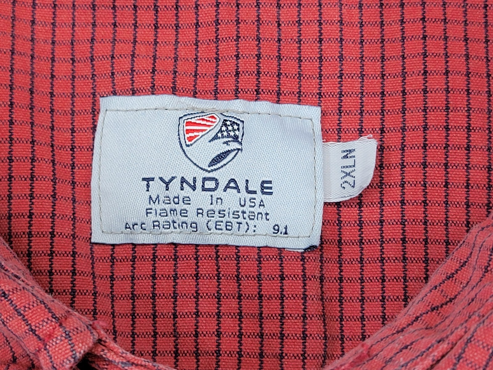 Tyndale FR Button Shirt Mens 2XLN Red Flame-Resistant CAT 2 ARC Rating 9.1 USA